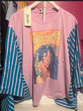 Pastel Pink Graphic Long Sleeve Tee